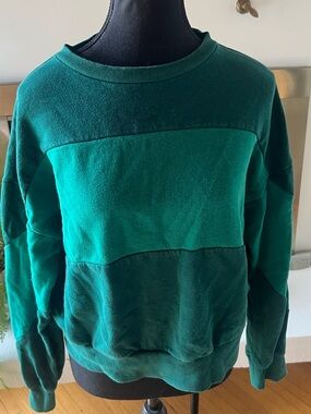 Forever 21 Women’s Green Colorblock Crewneck Sweater